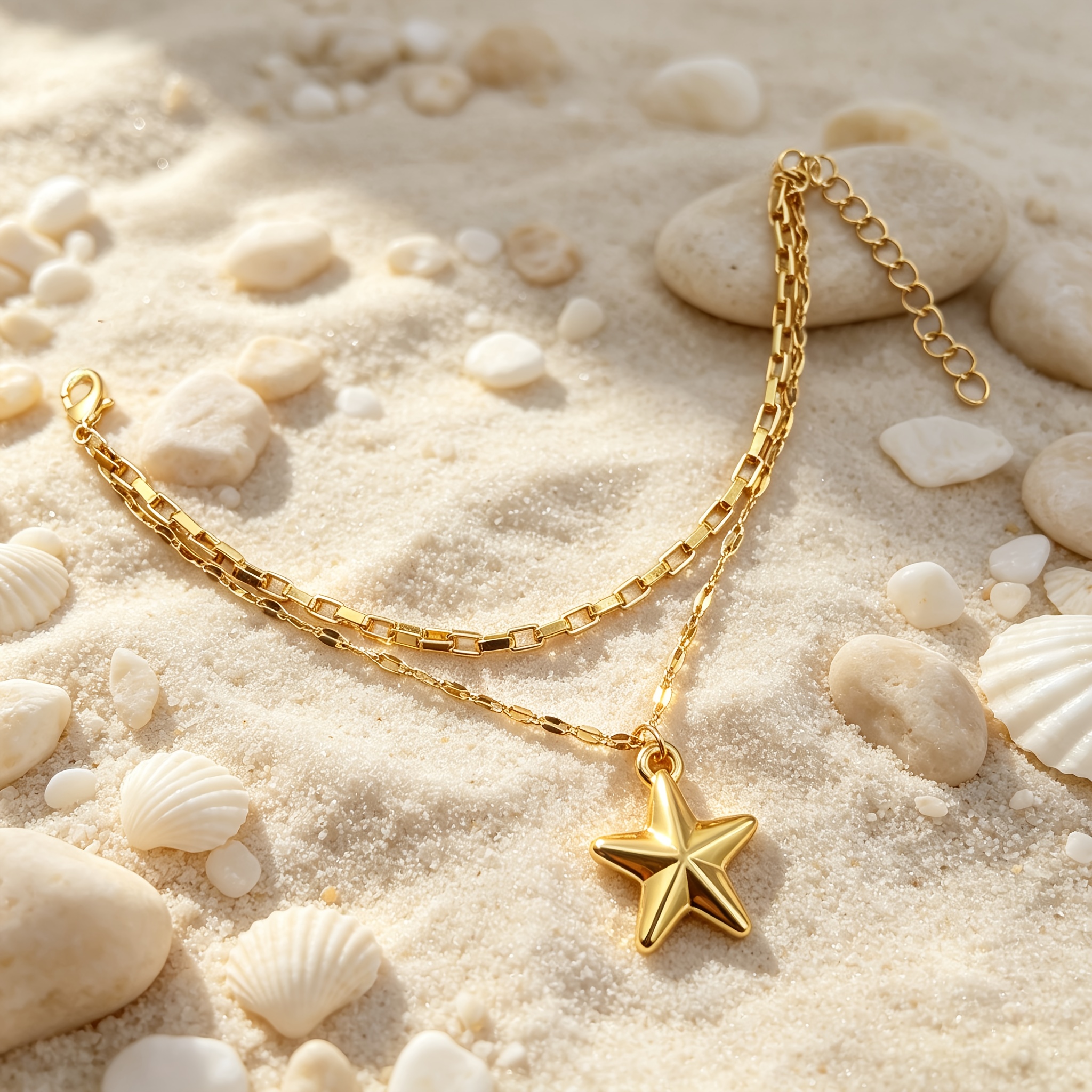 Women's Nautical Starfish Pendant Layered Necklace